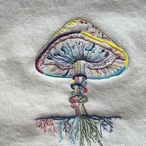 Off white jeans with Mushroom on leg